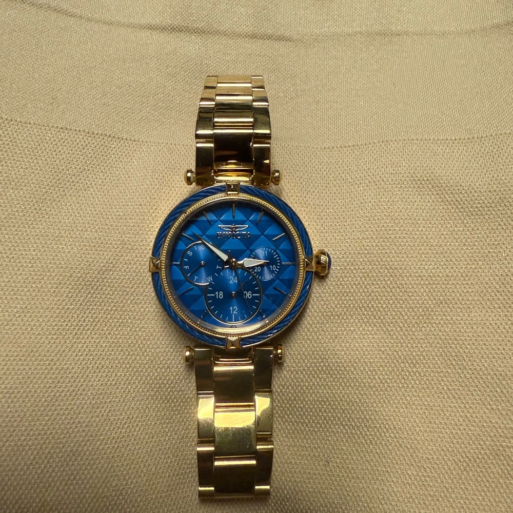 Invicta Bolt Gold and Blue Chronograph Women’s